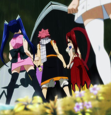 Fairy tail anime character surrounded by smoke