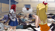 Karacka flees from Lucy and Erza