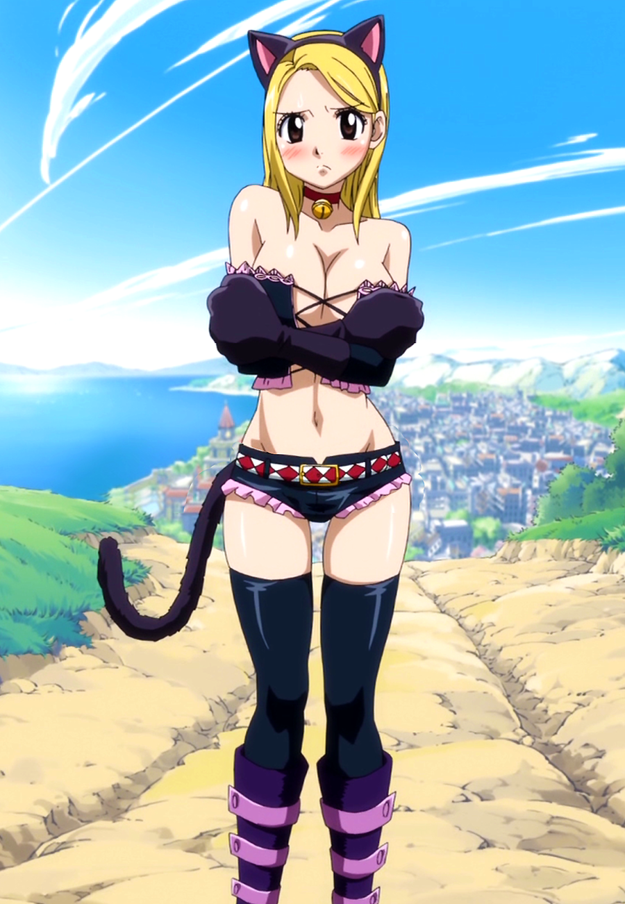 Fairy Tail Season 4 Lucy Heartfilia Dress Cosplay Costume Full Set in Stock  dress Sexy Low Back girls White Skirt