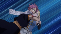 Natsu protects Lucy from August