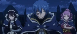 Meredy, Jellal y Ultear corren hacia el castillo