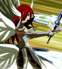 Erza against Meredy's blades