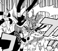 Irene hit by Erza's twin-bladed empowered strike