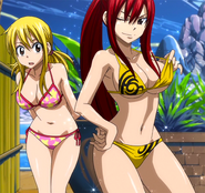 Erza and Lucy at the Ryuzetsu Land