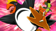 Azuma fighting Animal Soul: Penguin
