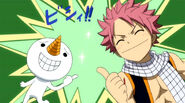 Plue gives Natsu the idea to team up with Lucy