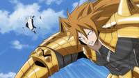 Eclipse Leo sending Natsu flying