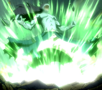 Gajeel releasing his power