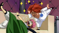 Natsu wakes up to see Ichiya in his face