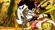 Natsu kicks Kain