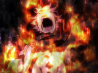 Natsu inside Zancrow's flame