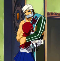 Simon and Erza hug