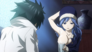 Gray gets offered water from Juvia