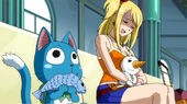 Happy and Lucy watches Gray and Natsu's fight