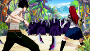 Gray and Erza fight Lyon's followers