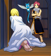 Natsu visits a sick Lucy