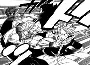 Natsu y Gajeel golpean a Sting y Rogue