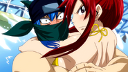Erza and Jellal at the water slide