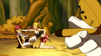 Kain forces Lucy to punch Natsu