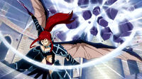 Erza destroys one of Nirvana's Lacrima