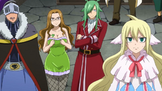 Raijinshuu y Mavis observan la pelea de Erza