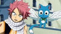 Happy and Natsu saw Lucy cring