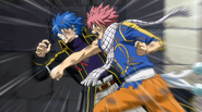 Natsu punches Jellal