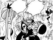 Natsu and Lucy with an unconscious Juvia