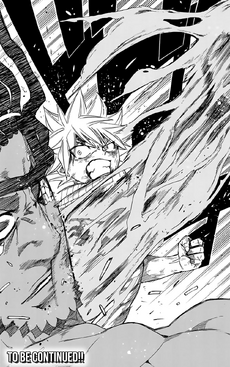 Natsu golpea a Dogramag