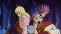 Natsu, Lucy & Happy in distress