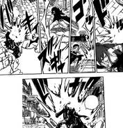 Gajeel evades Rufus' spell