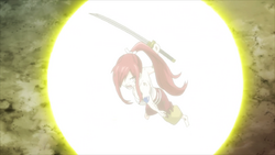 Erza se dirige hacia el Deus Sema