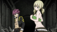 Natsu and Lucy look for Mirajane