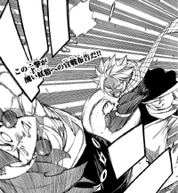 Natsu aterra uma batida em Ajeel