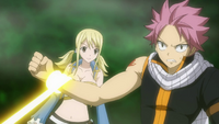 Natsu saves Lucy from Virgo