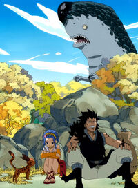 Gajeel and Levy hiding