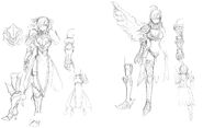 Sketch of Erza's Lightning Emperor Armor and Black Wing Armor