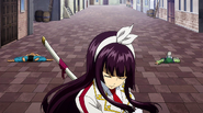 Yuka is defeated by Kagura