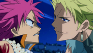 Natsu face-to-face with Sting