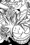 Happy and Natsu desperately searching for money