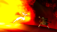 Dyst repels Natsu's flames