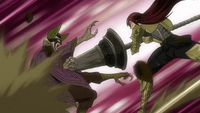 Kyôka is struck by Erza