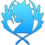 Blue pegasus symbol