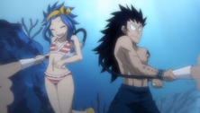 Gajeel and Levy Feeding the Fishes