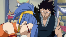 Gajeel Watching Levy Work