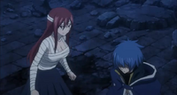 Erza Tries to Defend Jellal