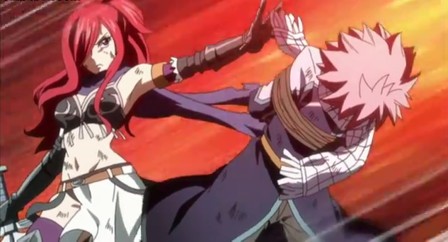 Anime Fairy Tail Natsu Dragneel Y Erza Scarlet Hug Luz Noctu