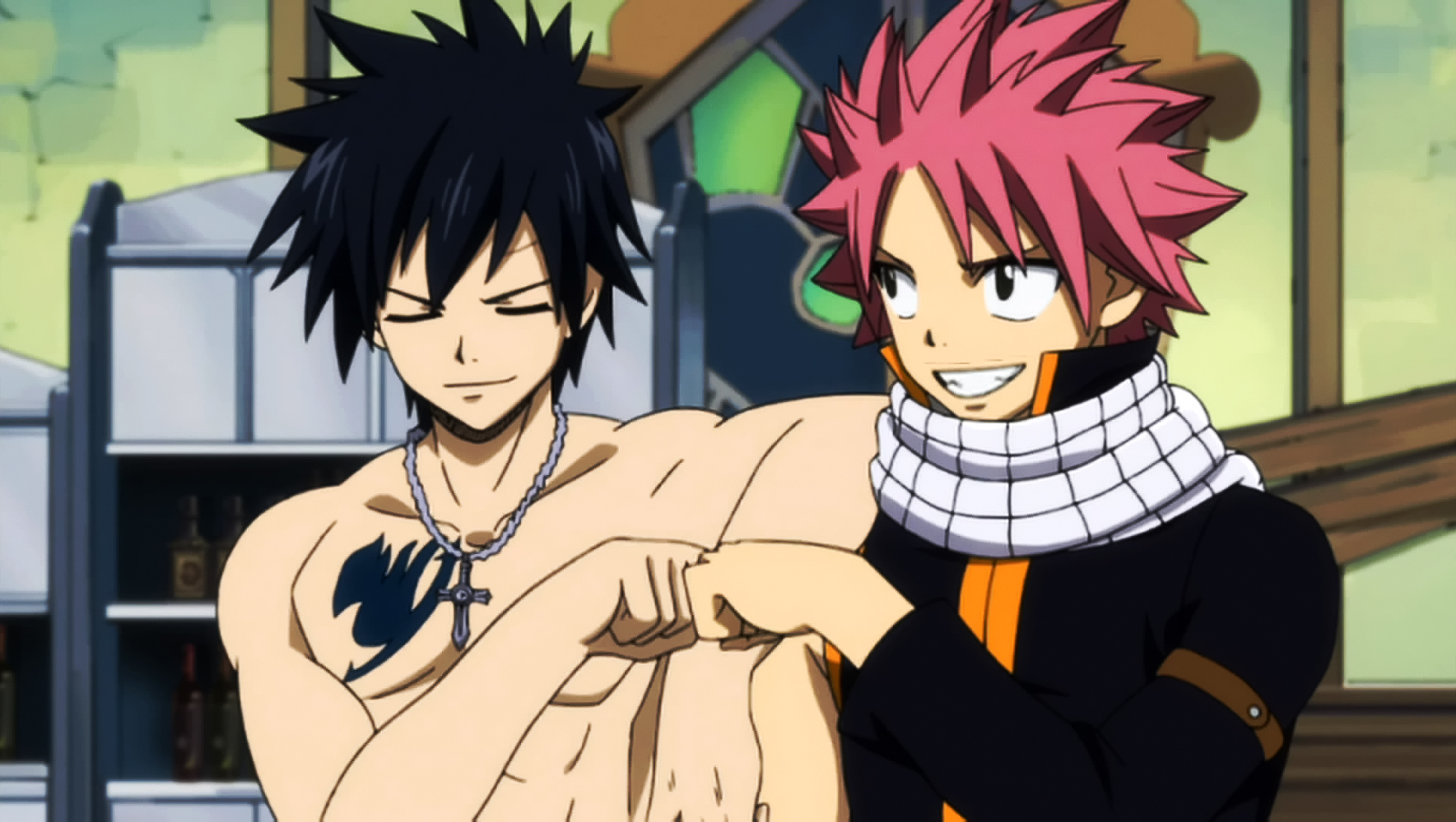 fairy tail natsu and gray fighting