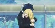 Lucy and Gray Hugging