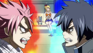 fairy tail gray and natsu fighting